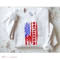 Love Wrestling American Flag Wrestling Coaches Sweatshirt thumb 2