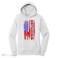 Love Wrestling American Flag Wrestling Coaches Women's Hoodie thumb 0