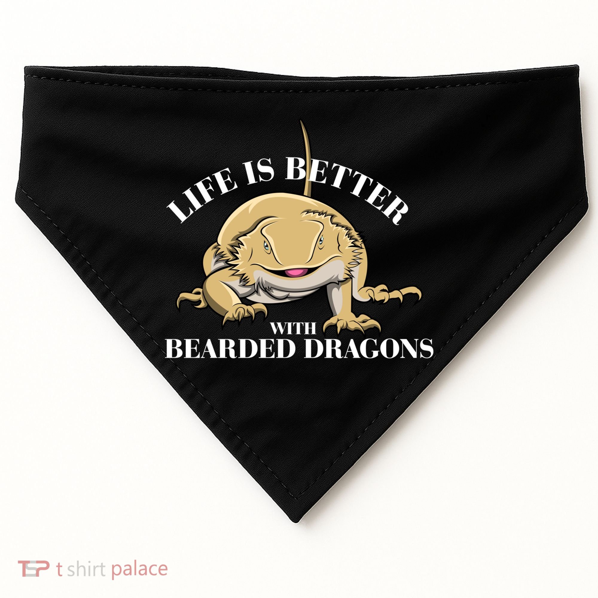 Life With Bearded Dragons Reptiles Lizard Gift USA-Made Doggie Bandana