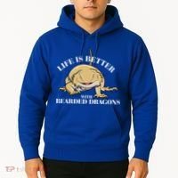Life With Bearded Dragons Reptiles Lizard Gift Hoodie thumb 2
