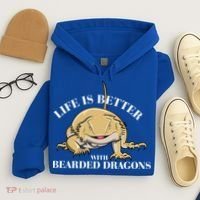 Life With Bearded Dragons Reptiles Lizard Gift Hoodie thumb 4