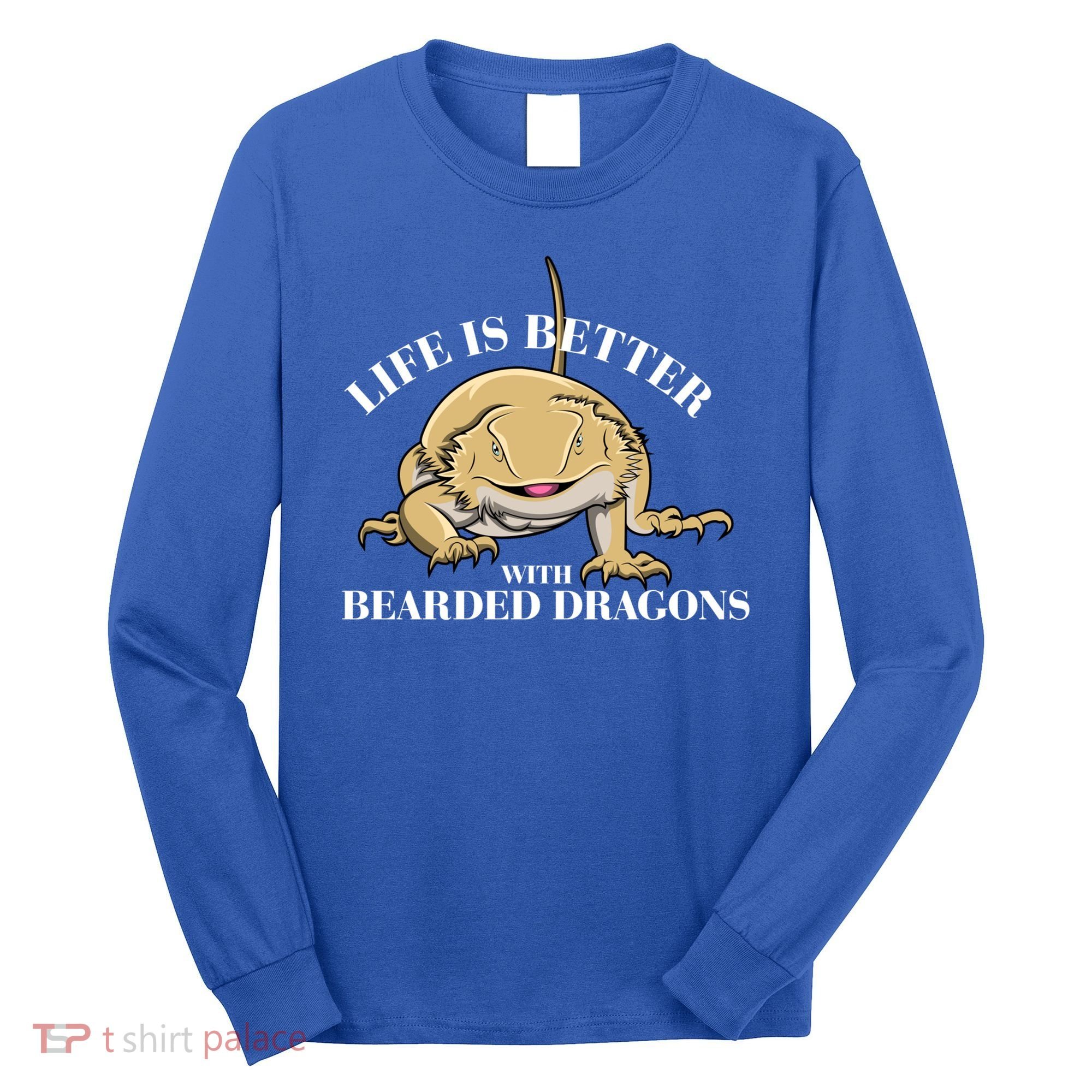 Life With Bearded Dragons Reptiles Lizard Gift Long Sleeve Shirt