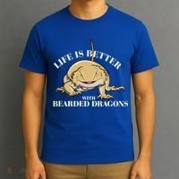 Life With Bearded Dragons Reptiles Lizard Gift T-Shirt thumb 3