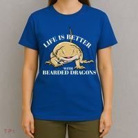 Life With Bearded Dragons Reptiles Lizard Gift T-Shirt thumb 4