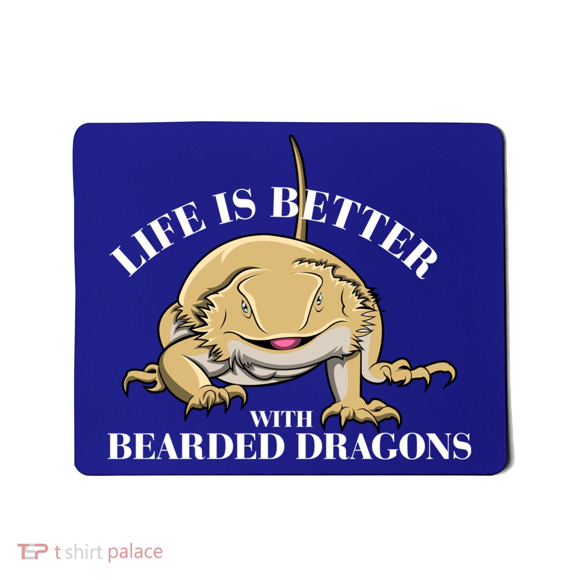 Life With Bearded Dragons Reptiles Lizard Gift Mousepad