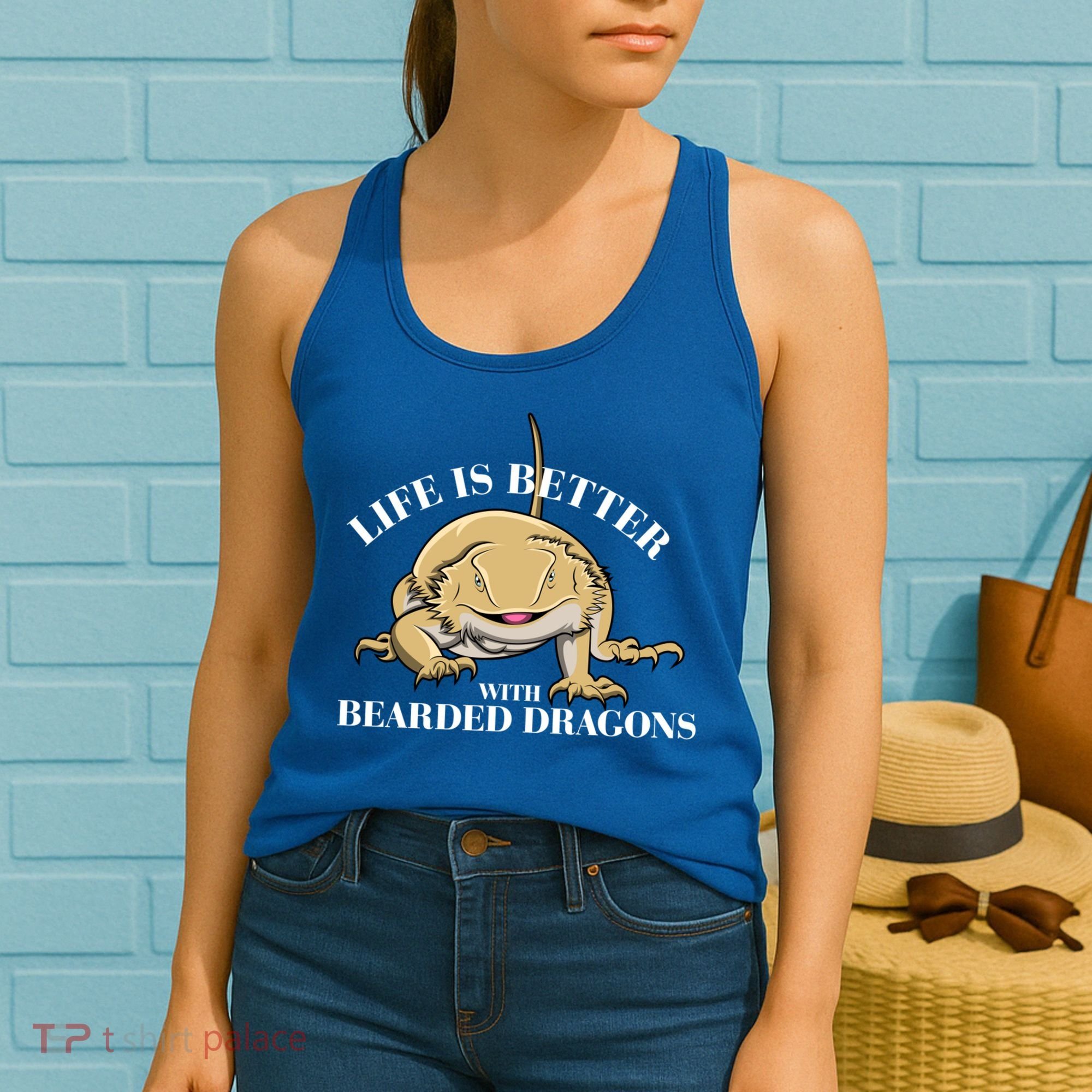 Life With Bearded Dragons Reptiles Lizard Gift Women's Tank Top