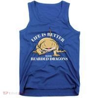 Life With Bearded Dragons Reptiles Lizard Gift Tank Top thumb 0