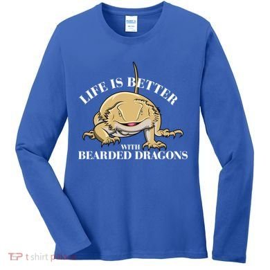 Life With Bearded Dragons Reptiles Lizard Gift Women's Long Sleeve Shirt