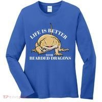 Life With Bearded Dragons Reptiles Lizard Gift Women's Long Sleeve Shirt thumb 0