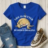 Life With Bearded Dragons Reptiles Lizard Gift Women's T-Shirt thumb 3
