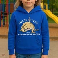 Life With Bearded Dragons Reptiles Lizard Gift Kids Hoodie thumb 3