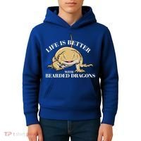 Life With Bearded Dragons Reptiles Lizard Gift Kids Hoodie thumb 4