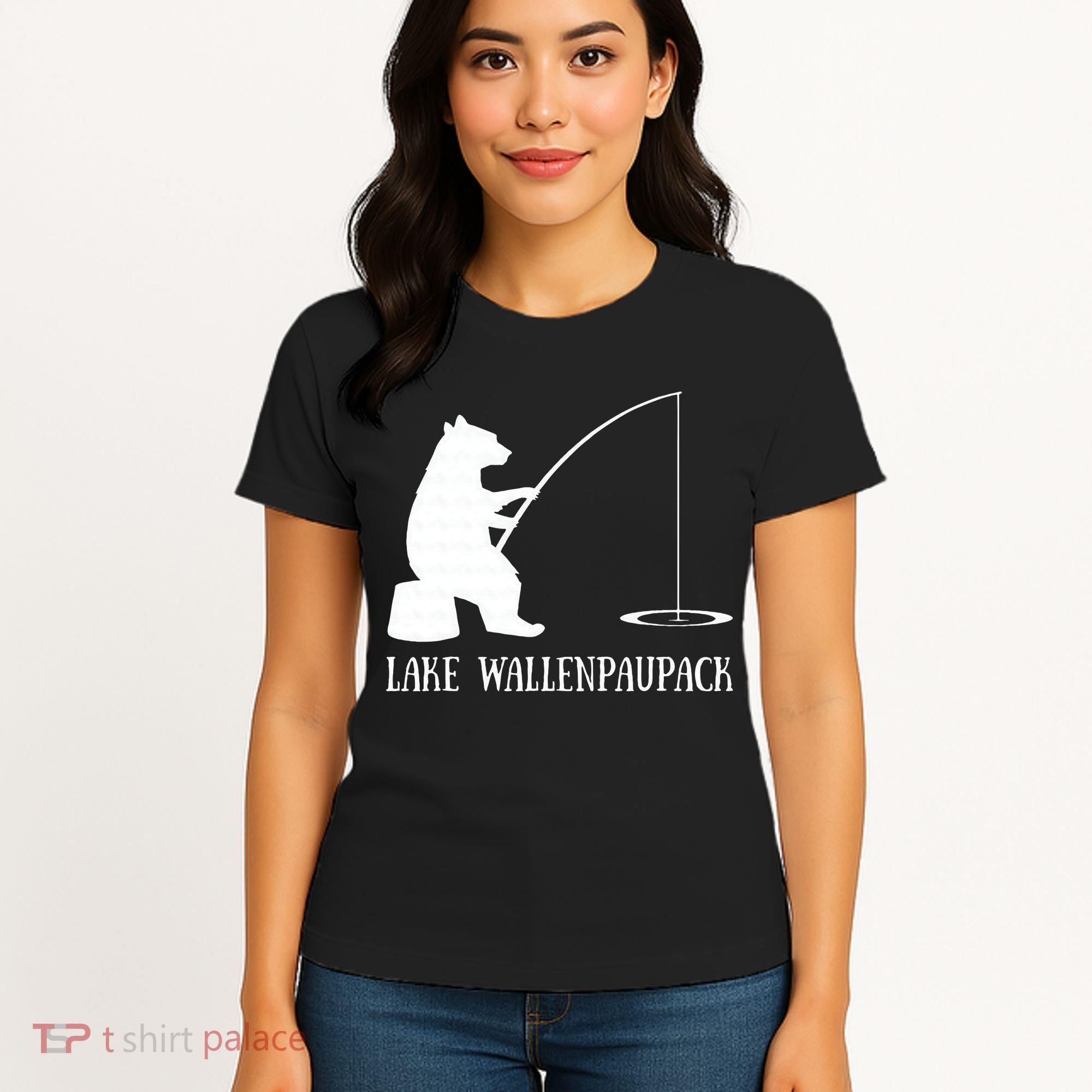 Lake Wallenpaupack Bear Fishing Pennsylvania Gift Women's T-Shirt