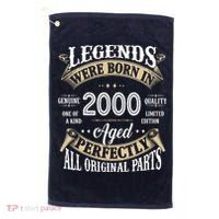 Legends Were Born In 2000 Aged Perfectly Birthday Golf Towel thumb 0