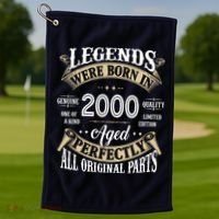 Legends Were Born In 2000 Aged Perfectly Birthday Golf Towel thumb 1