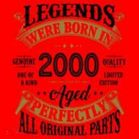 Legends Were Born In 2000 Aged Perfectly Birthday Santa Hat thumb 1