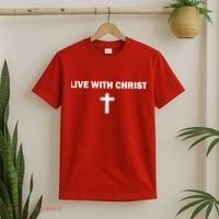 Live With Christ Faith Christian Believe In Jesus T-Shirt thumb 2