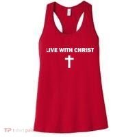 Live With Christ Faith Christian Believe In Jesus Women's Tank Top thumb 0