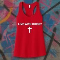 Live With Christ Faith Christian Believe In Jesus Women's Tank Top thumb 3