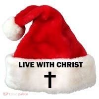 Live With Christ Faith Christian Believe In Jesus Santa Hat thumb 0