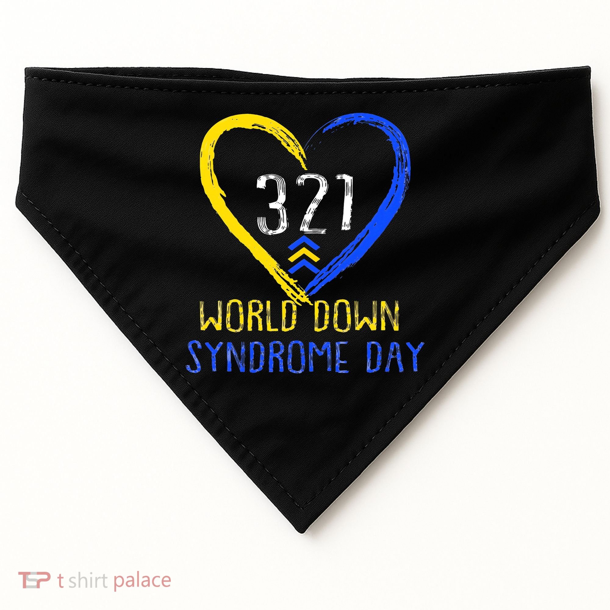 Love World Down Syndrome Awareness Day Love USA-Made Doggie Bandana