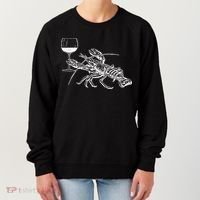 Lobster Wine Drinking Shirts Funny Beach Cruise Vacation Gift Women's Sweatshirt thumb 0