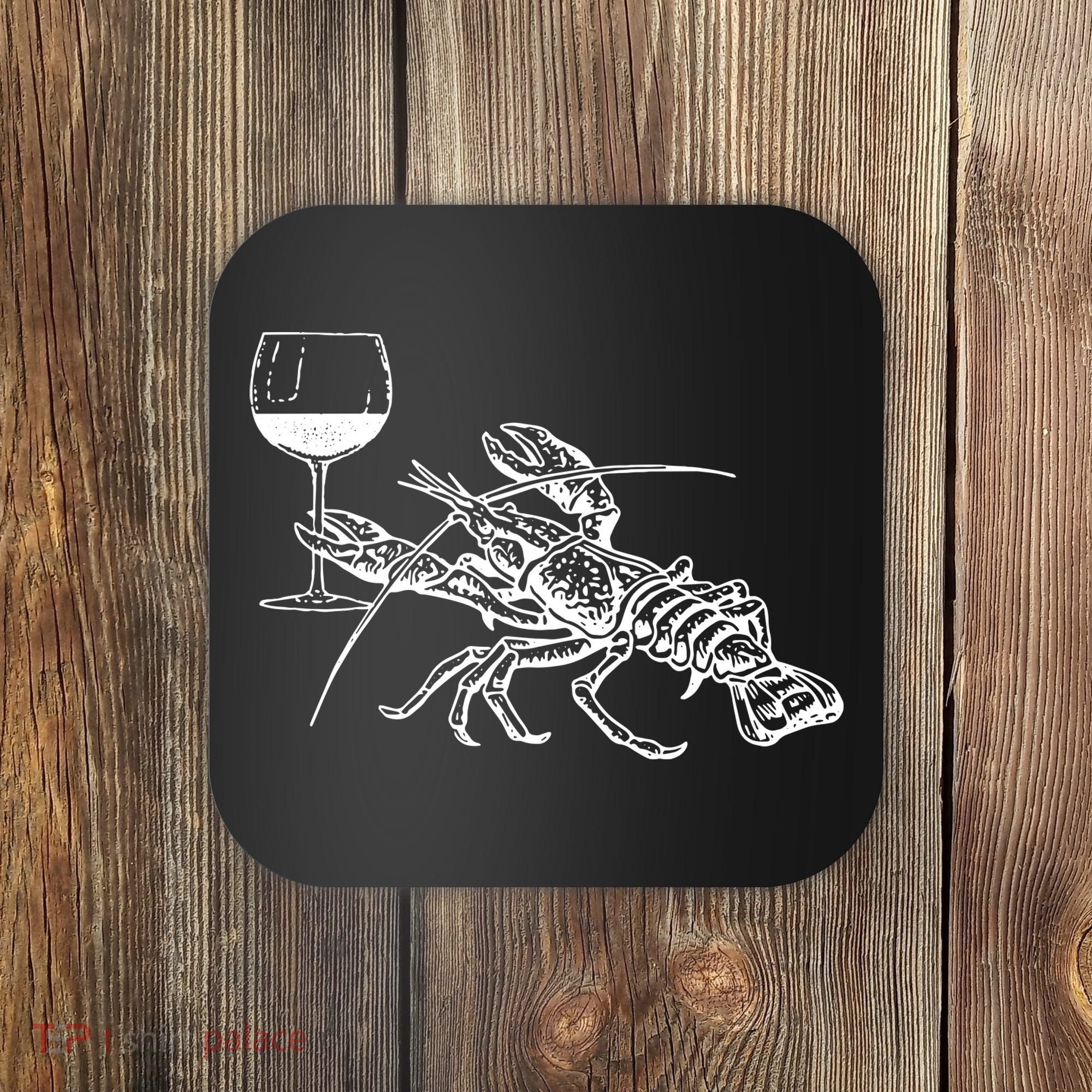 Lobster Wine Drinking Shirts Funny Beach Cruise Vacation Gift Coaster
