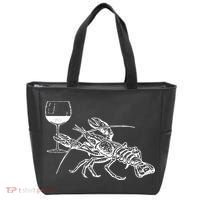 Lobster Wine Drinking Shirts Funny Beach Cruise Vacation Gift Tote Bag thumb 0