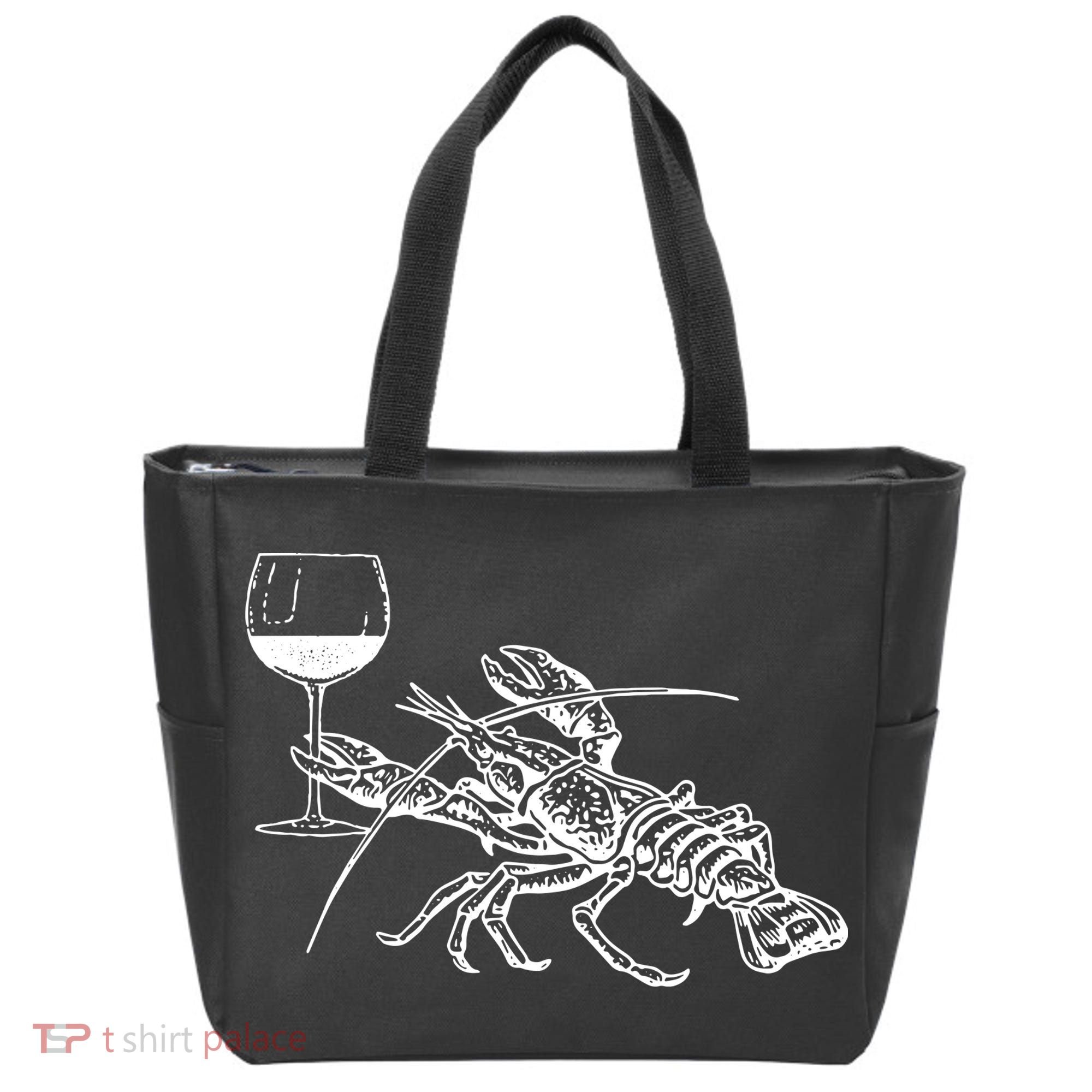 Lobster Wine Drinking Shirts Funny Beach Cruise Vacation Gift Tote Bag