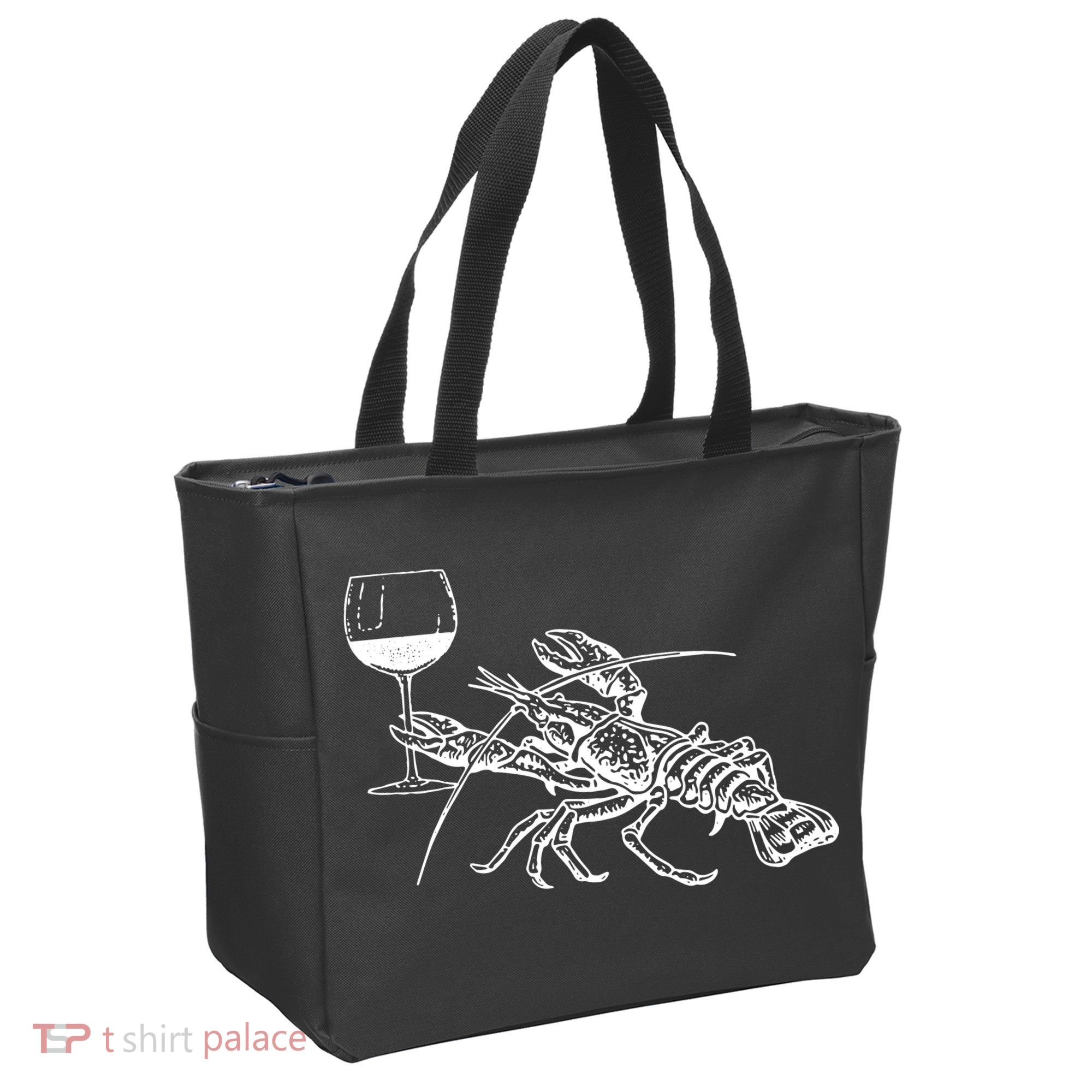 Lobster Wine Drinking Shirts Funny Beach Cruise Vacation Gift Tote Bag