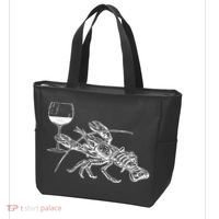 Lobster Wine Drinking Shirts Funny Beach Cruise Vacation Gift Tote Bag thumb 3