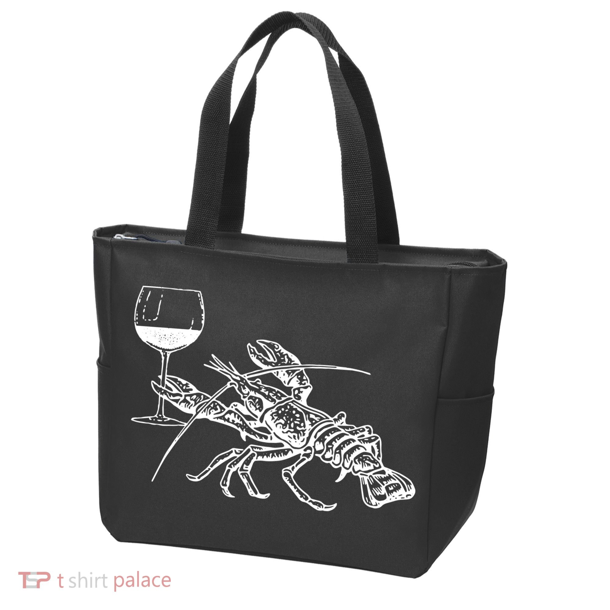 Lobster Wine Drinking Shirts Funny Beach Cruise Vacation Gift Tote Bag