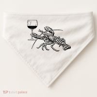 Lobster Wine Drinking Shirts Funny Beach Cruise Vacation Gift USA-Made Doggie Bandana thumb 0