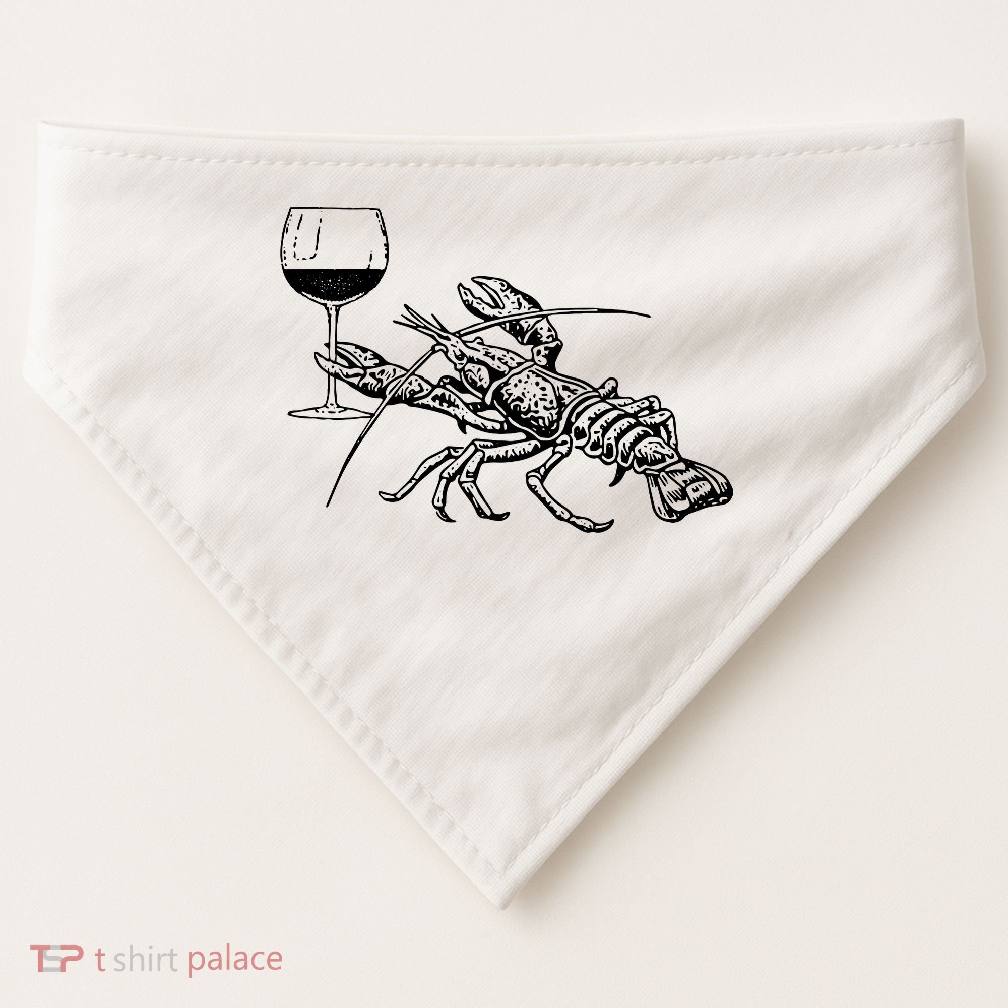 Lobster Wine Drinking Shirts Funny Beach Cruise Vacation Gift USA-Made Doggie Bandana