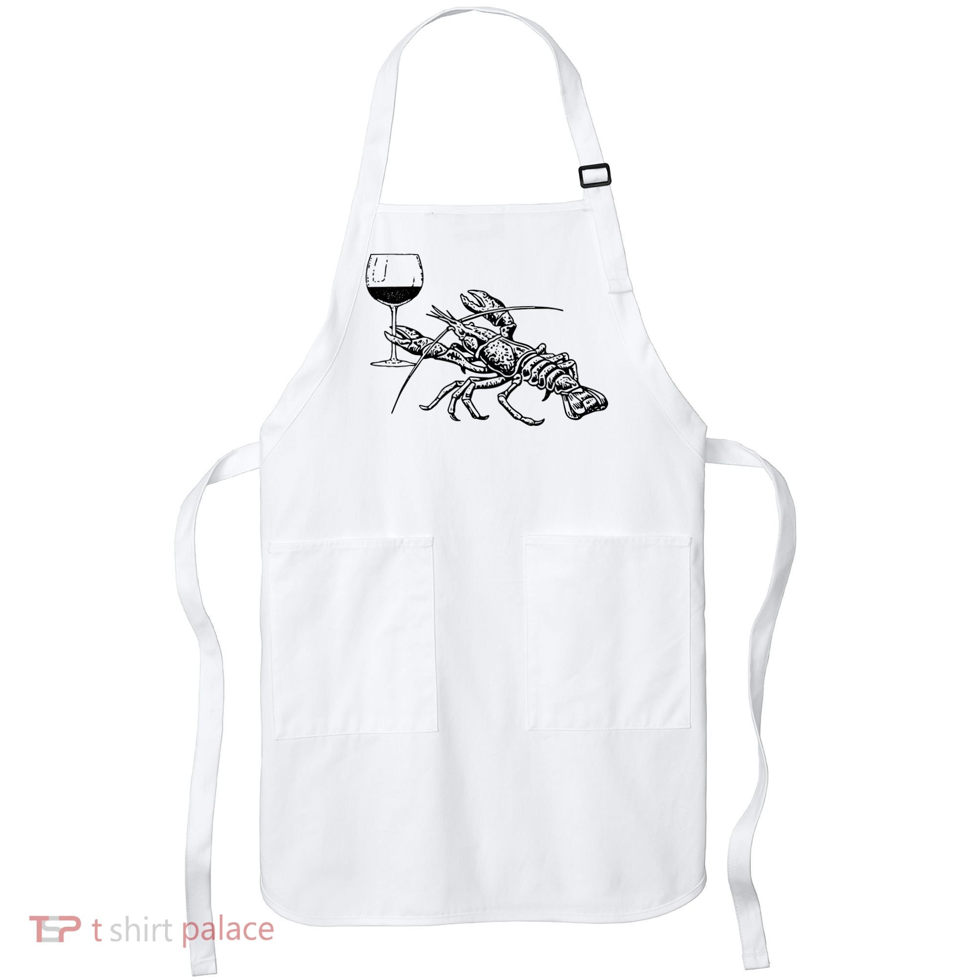 Lobster Wine Drinking Shirts Funny Beach Cruise Vacation Gift Apron