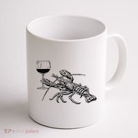 Lobster Wine Drinking Shirts Funny Beach Cruise Vacation Gift Coffee Mug thumb 1