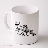 Lobster Wine Drinking Shirts Funny Beach Cruise Vacation Gift Coffee Mug thumb 0