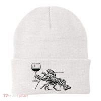 Lobster Wine Drinking Shirts Funny Beach Cruise Vacation Gift Beanie thumb 0