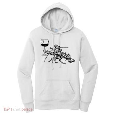 Lobster Wine Drinking Shirts Funny Beach Cruise Vacation Gift Women's Hoodie