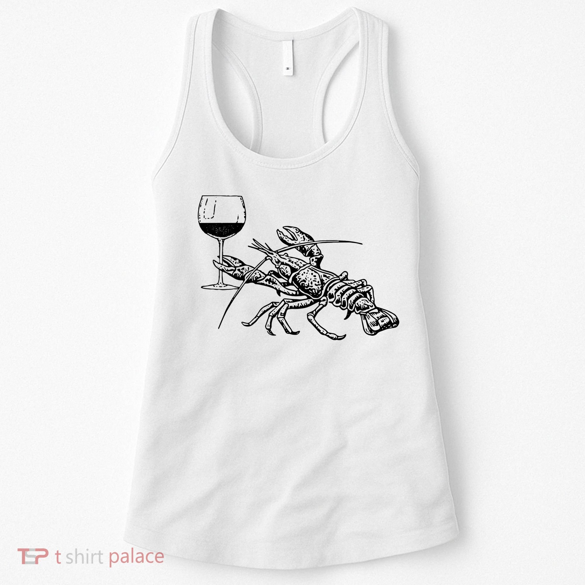 Lobster Wine Drinking Shirts Funny Beach Cruise Vacation Gift Women's Tank Top
