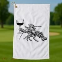 Lobster Wine Drinking Shirts Funny Beach Cruise Vacation Gift Golf Towel thumb 1