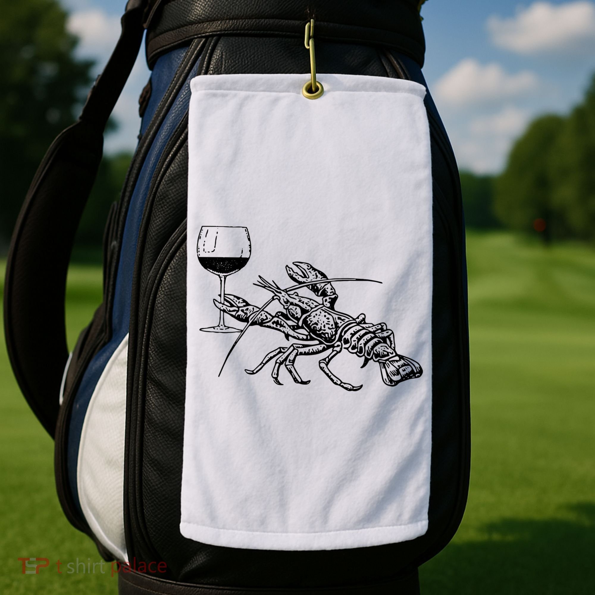 Lobster Wine Drinking Shirts Funny Beach Cruise Vacation Gift Golf Towel