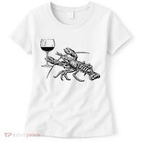 Lobster Wine Drinking Shirts Funny Beach Cruise Vacation Gift Women's T-Shirt thumb 0
