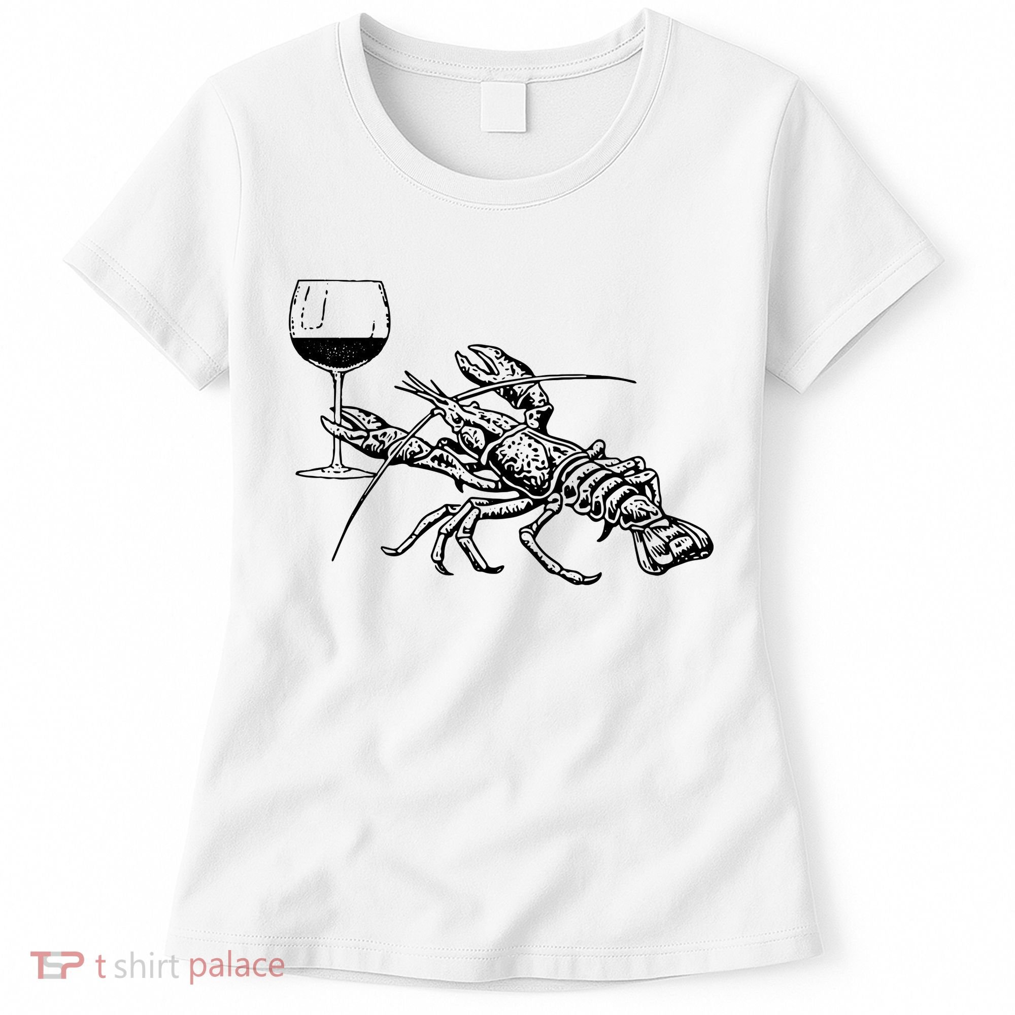 Lobster Wine Drinking Shirts Funny Beach Cruise Vacation Gift Women's T-Shirt