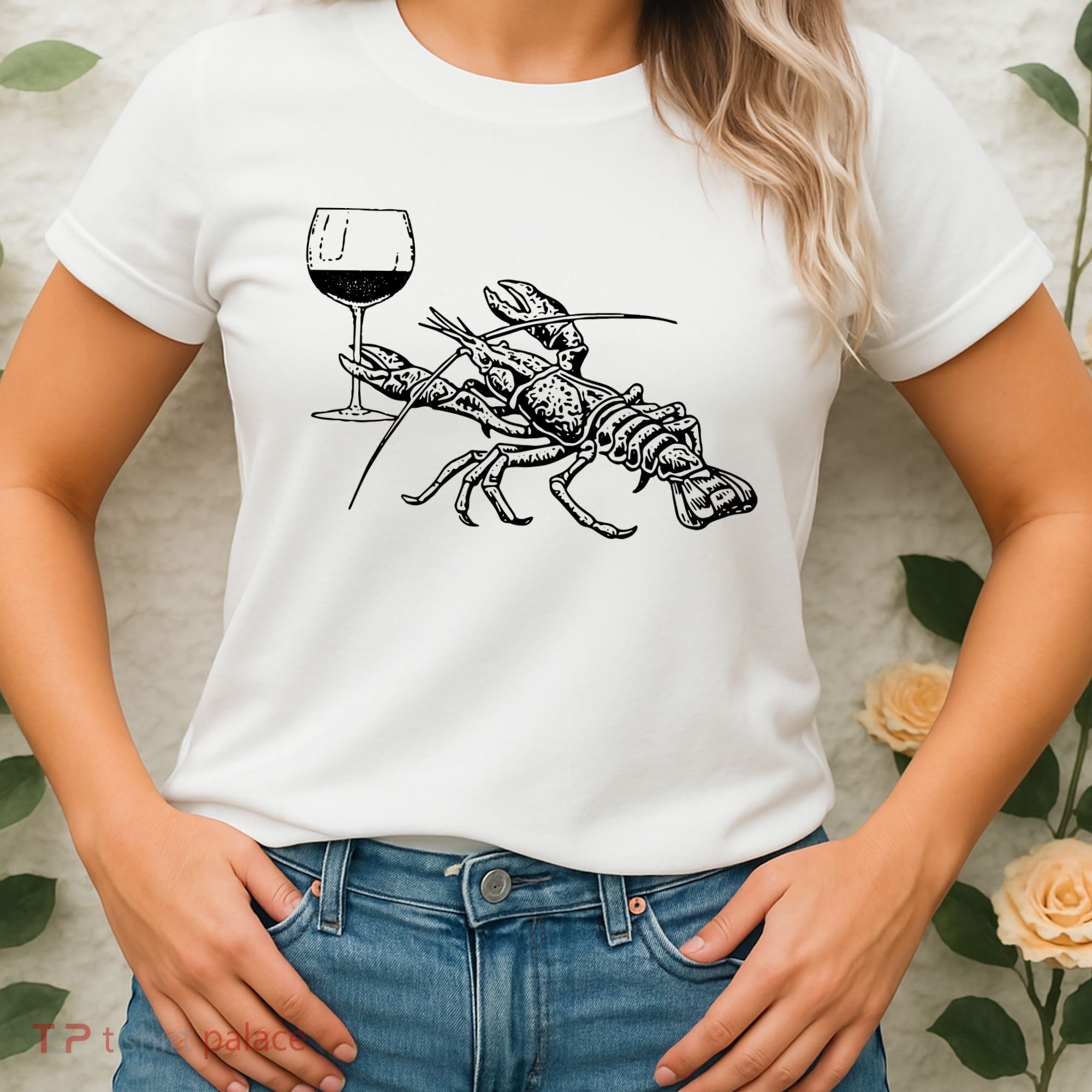 Lobster Wine Drinking Shirts Funny Beach Cruise Vacation Gift Women's T-Shirt
