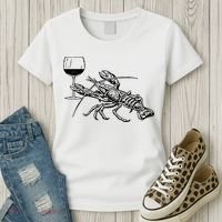 Lobster Wine Drinking Shirts Funny Beach Cruise Vacation Gift Women's T-Shirt thumb 3
