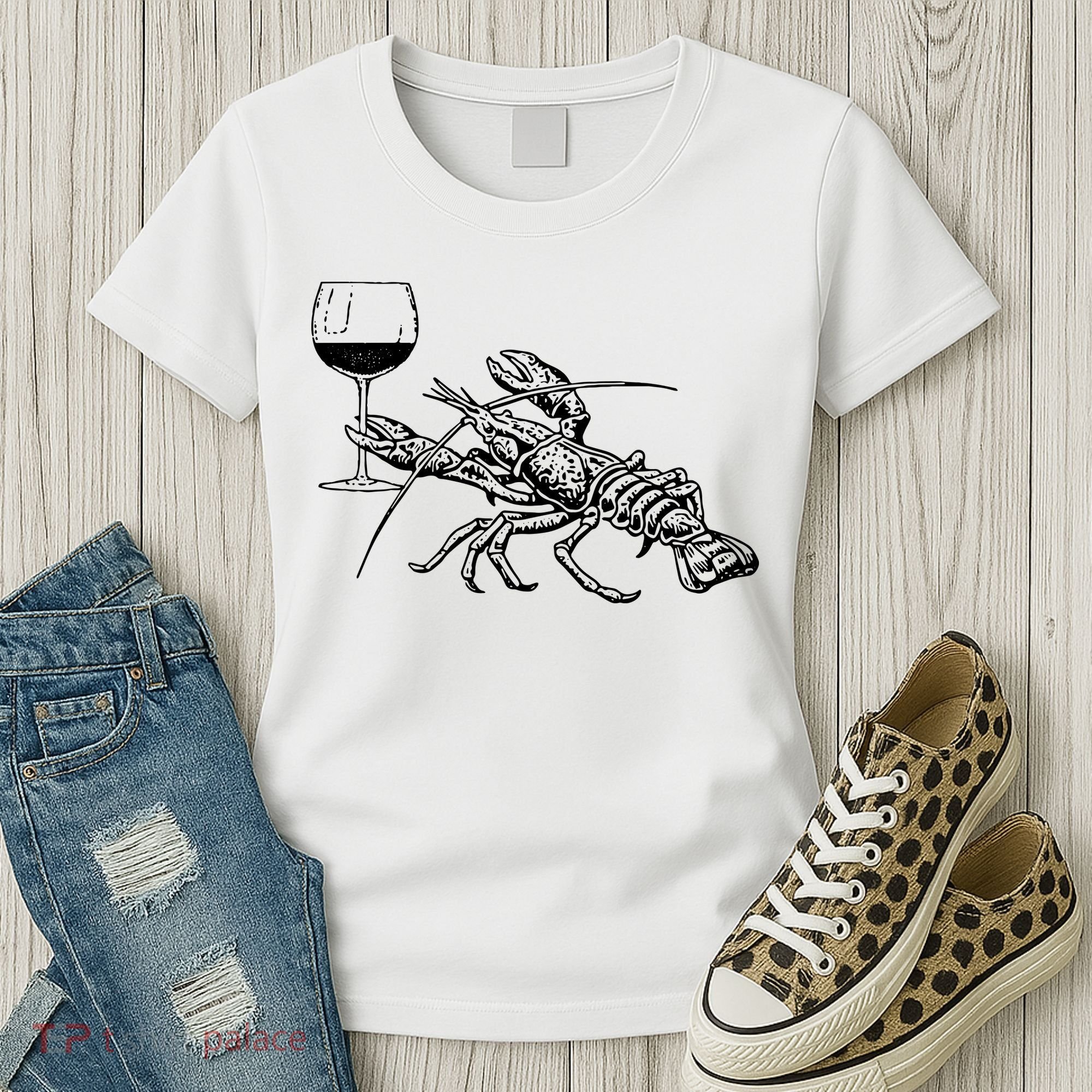 Lobster Wine Drinking Shirts Funny Beach Cruise Vacation Gift Women's T-Shirt