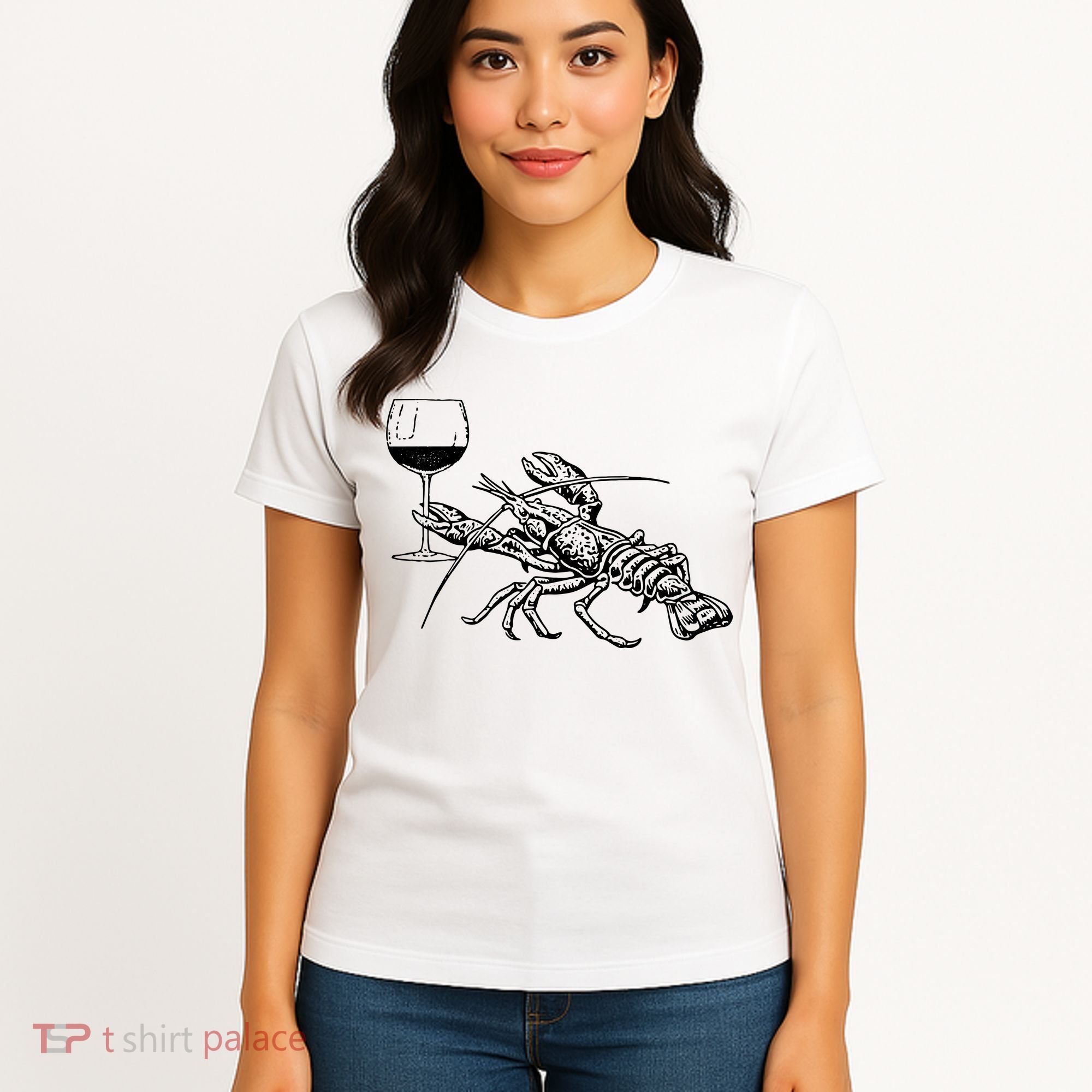 Lobster Wine Drinking Shirts Funny Beach Cruise Vacation Gift Women's T-Shirt