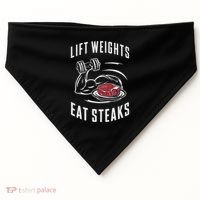 Lift Weights Eat Steaks USA-Made Doggie Bandana thumb 0