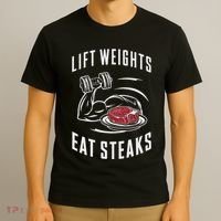 Lift Weights Eat Steaks T-Shirt thumb 3